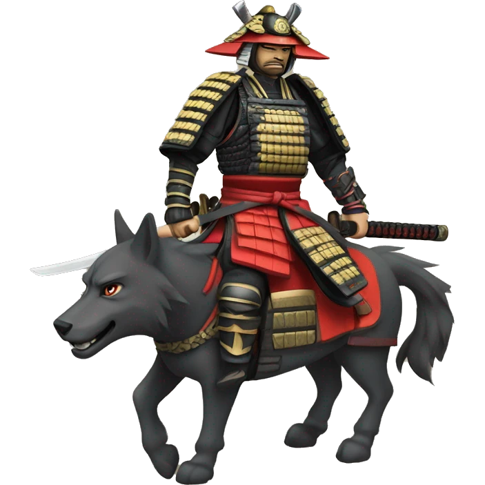 shogun samurai on wild wolf emoji