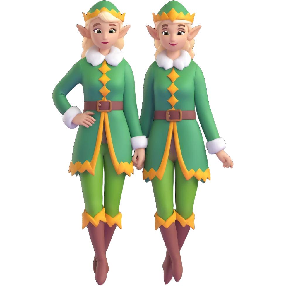 female elf with nature-inspired clothing emoji