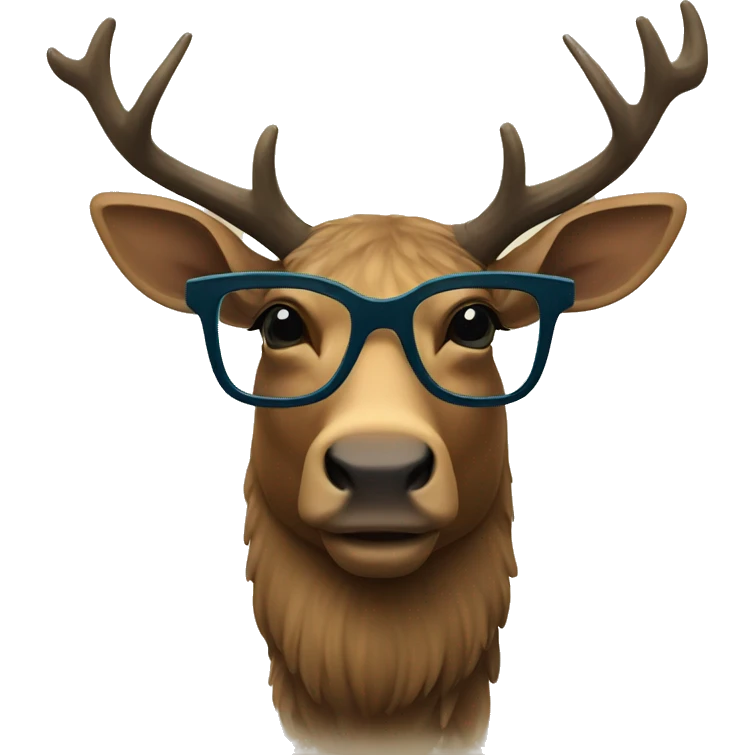 Elk with glasses emoji