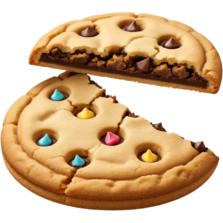 A pair of plain cookies, one of them with a bite taken out. emoji