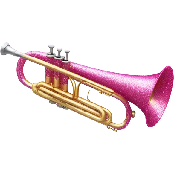 Pink glitter trumpet  emoji