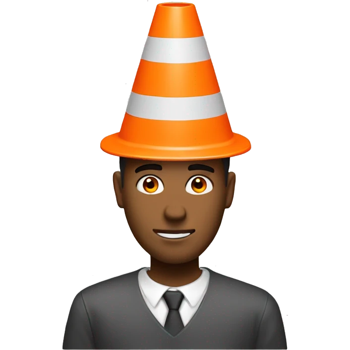 Guy head orange traffic cone  emoji