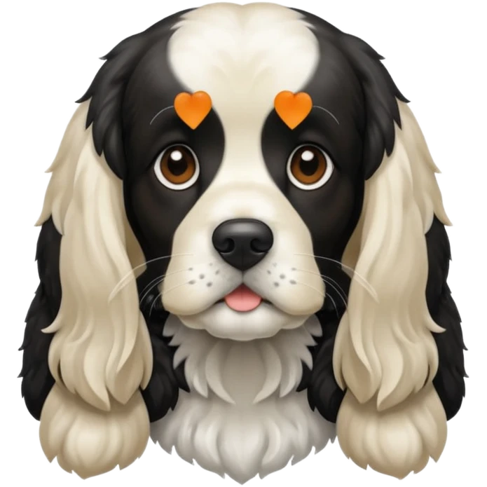 Собака русский кокер спаниель черно-белого цвета emoji