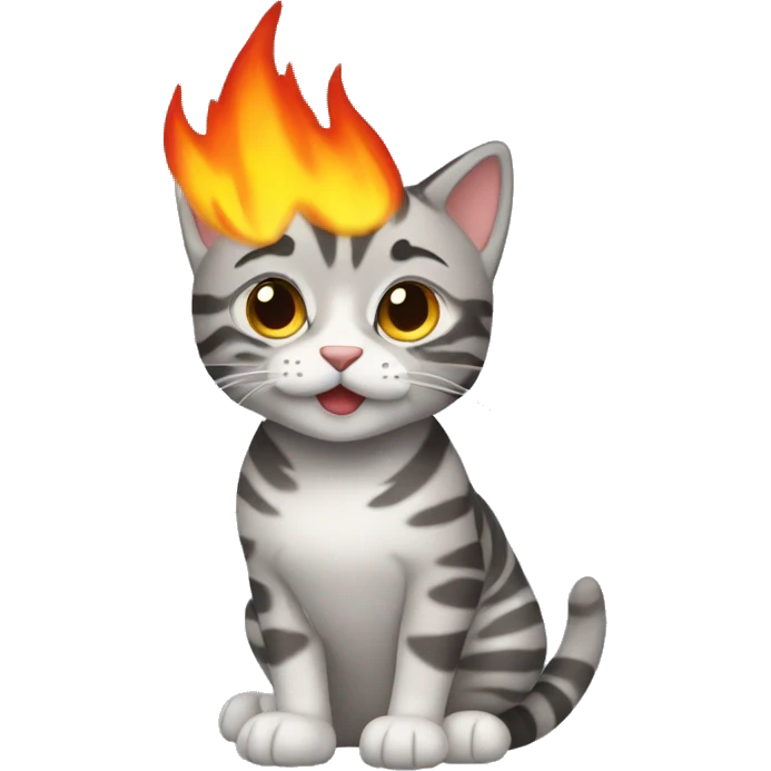 gray tabby fire emoji