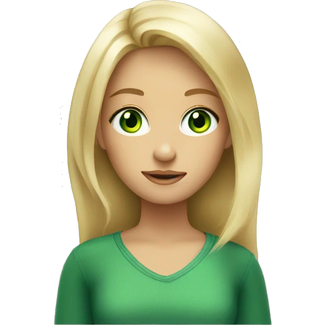 blond girl with green eyes emoji