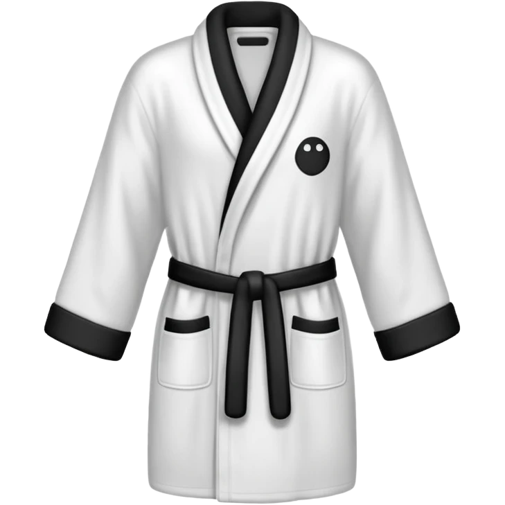 bathrobe white and black without cap emoji