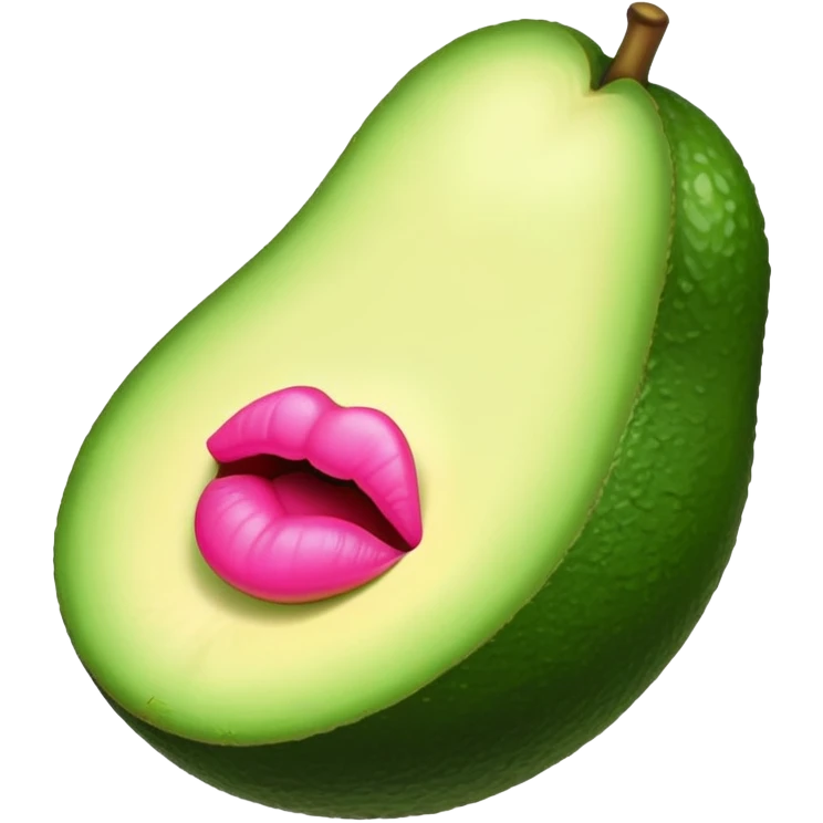 Aguacate con labios grandes rosas emoji