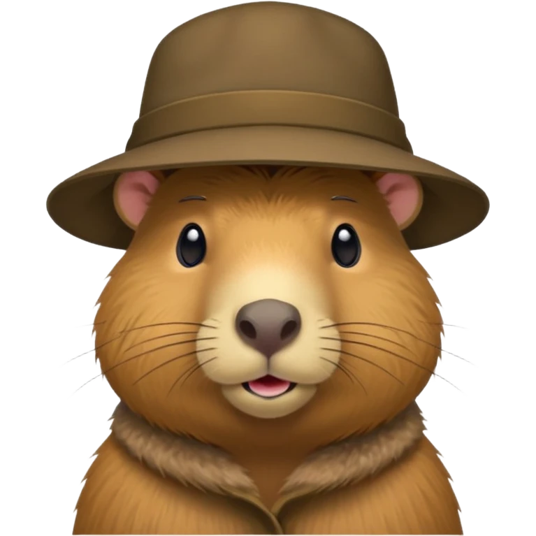 Realistisk Capybara med hat emoji