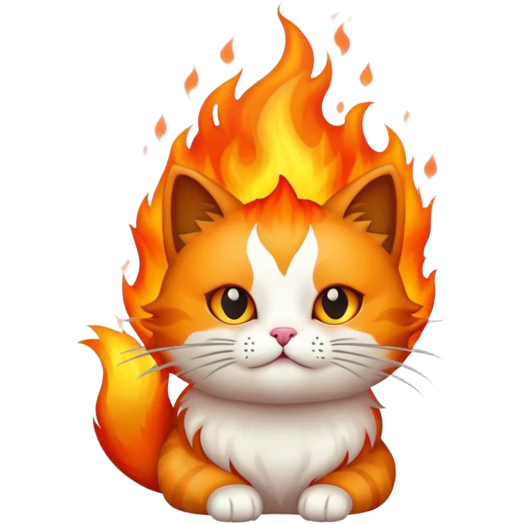 Cat on fire emoji
