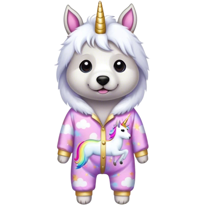 Dog with unicorn pyjamas on  emoji