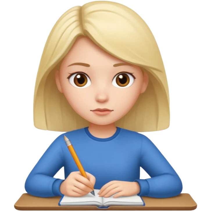 girl writing on a notebook emoji