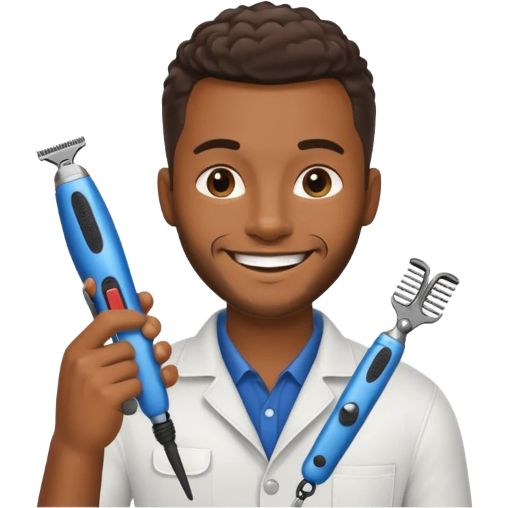 Pet Grooming Stylist black man  emoji