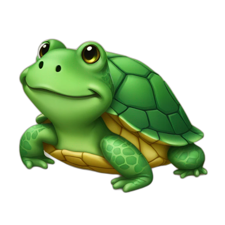 Grenouille sur tortue emoji