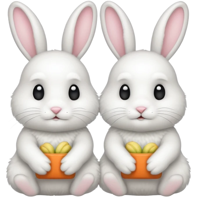 two rabbits colllobrating emoji