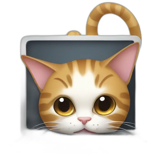 upside down cat typing at an upside down computer emoji