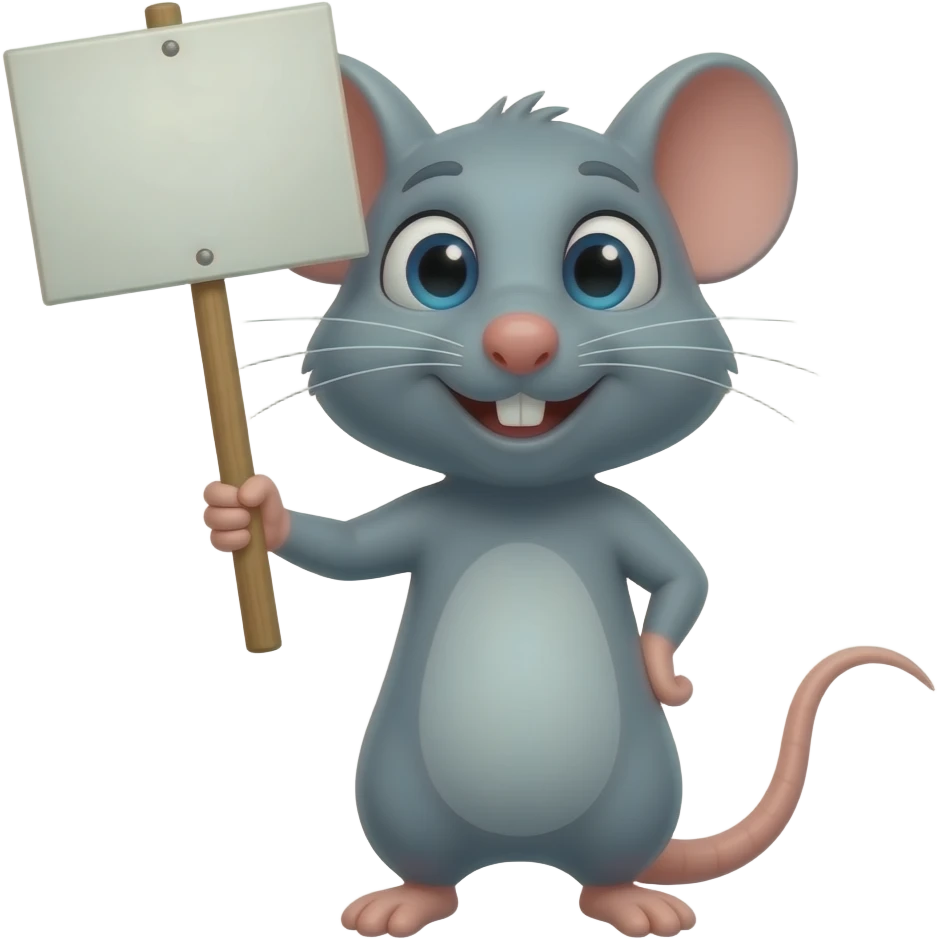 Rat with a sign emoji