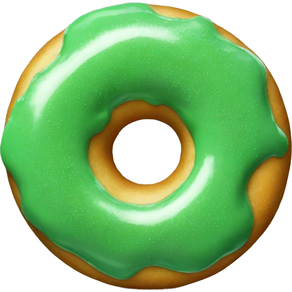 doughnut with green glaze emoji