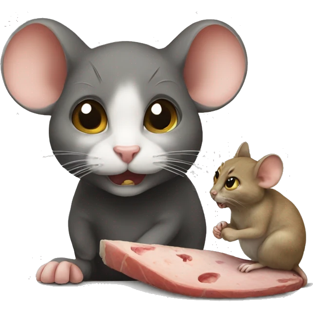 mouse eating cat emoji