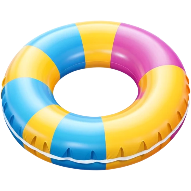 inflatable pool float object icon, colorful swimming ring, glossy plastic texture, summer vibe, 3D cartoon, mobile game icon style, centered, clean background, no text, no watermark
 emoji