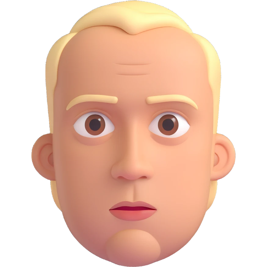 Hank J. Wimbleton, 3D emoji style, neutral expression emoji