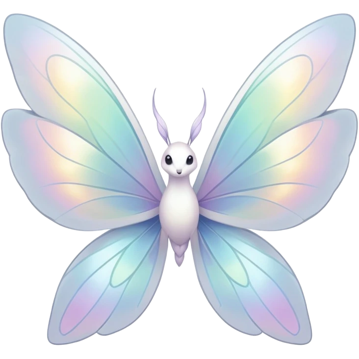  Iridescent white pale wings-ears, fairy-like-fakemon-creature  emoji