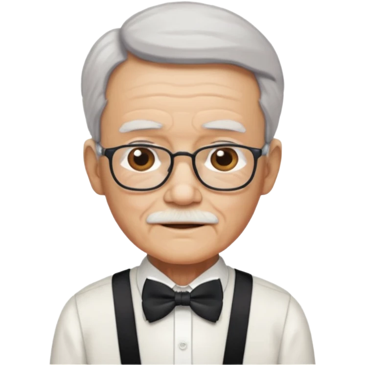 elderly with bow tie and shirt emoji