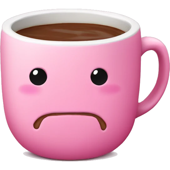 hot chocolate in pink mug emoji