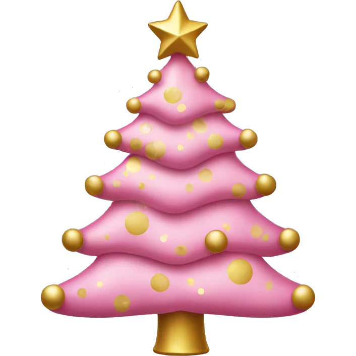 pink and gold Christmas tree emoji