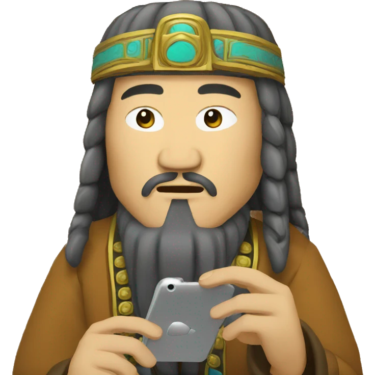 genghis khan using phone emoji