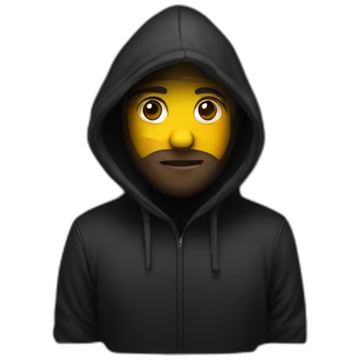 vim-user-in-black-hoodie emoji