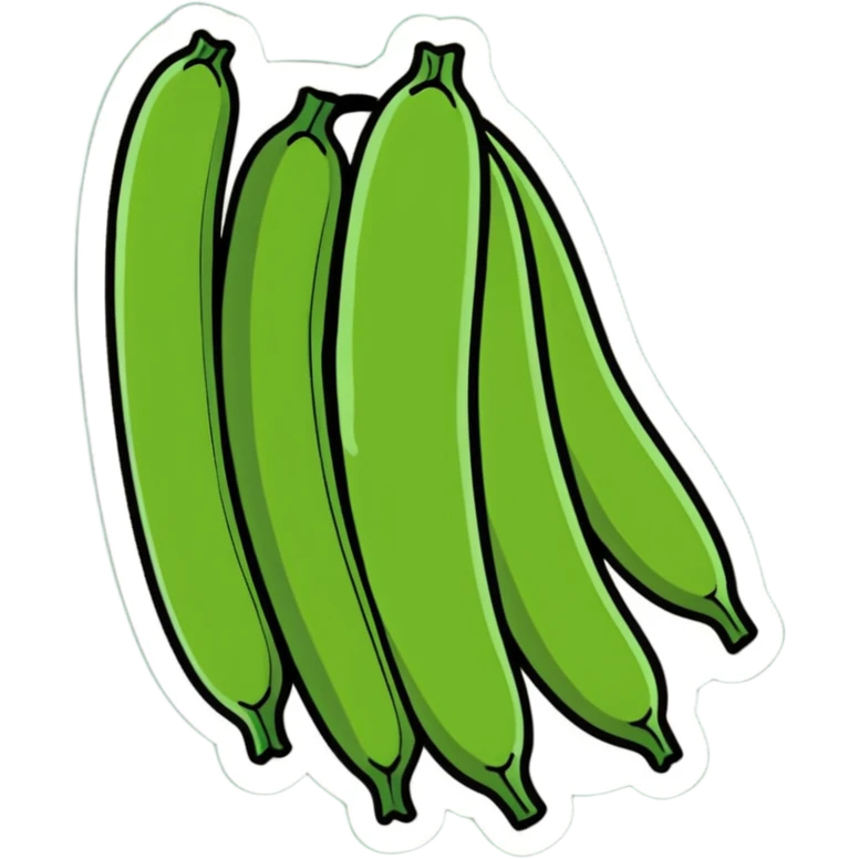 green beans, cartoonish sticker style emoji