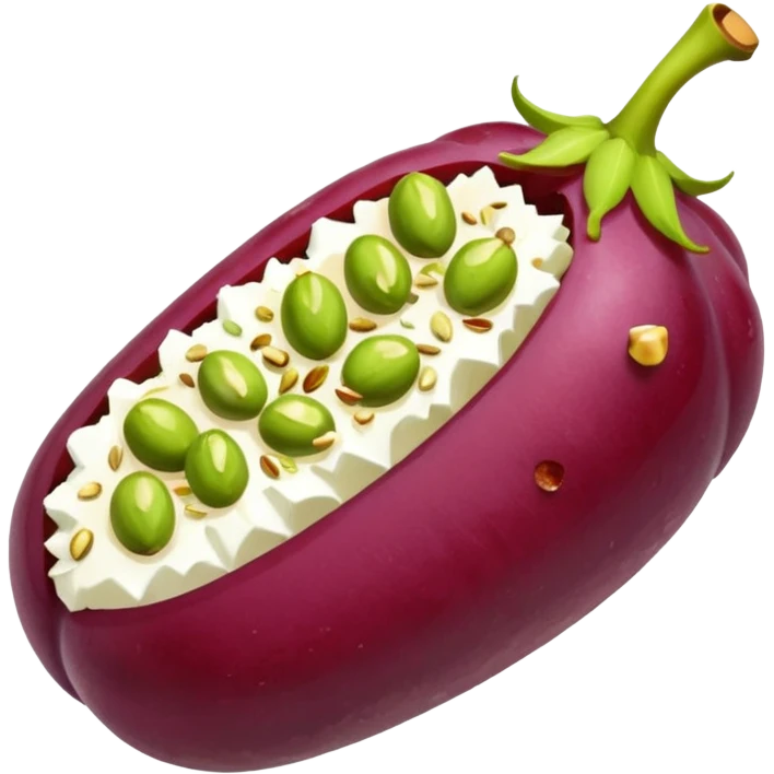 a red seedless grape covered in goat cheese rolled in pistachios drizzled with honey  emoji