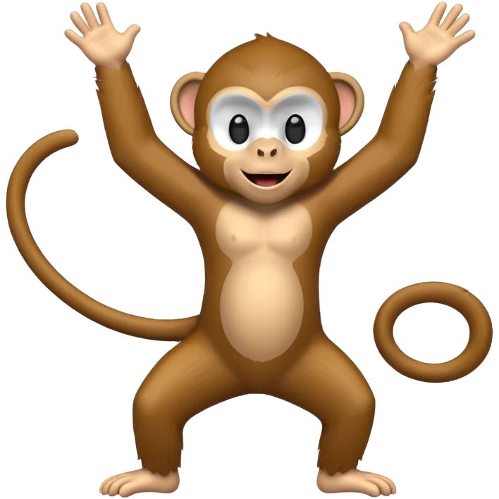 Monkey dancing with 1 tail emoji