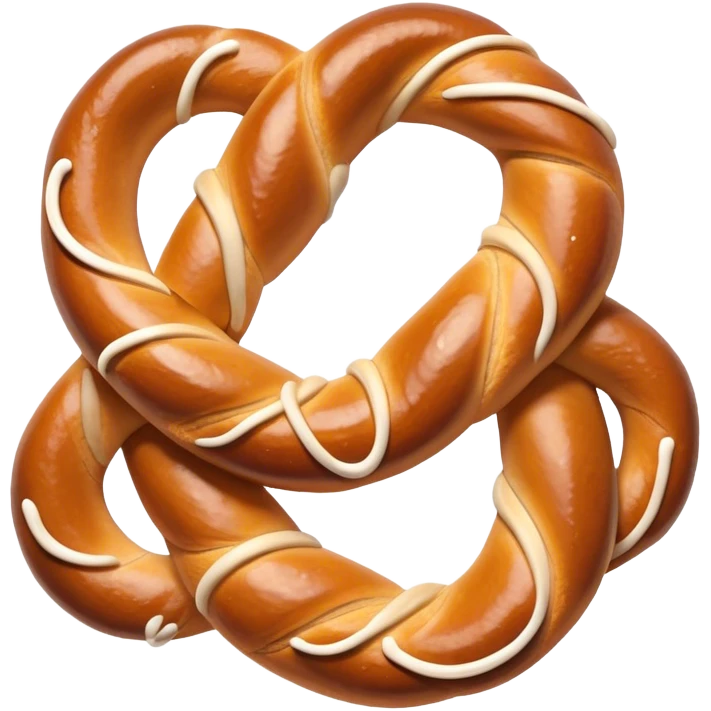 Cinematic Realistic Pretzels Dish Emoji, featuring freshly baked, twisted pretzels with a glossy, salted crust rendered with detailed textures and warm, appetizing lighting. emoji