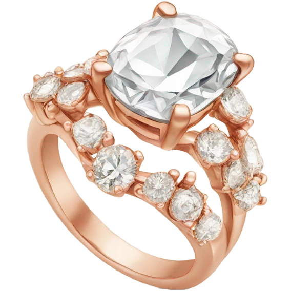 Rose gold diamond ring emoji