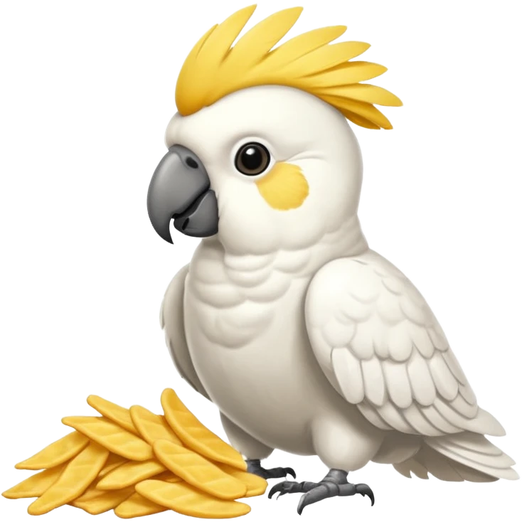 Cockatoo with chips emoji