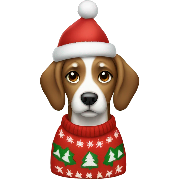 Dog wearing a Christmas pullover  emoji