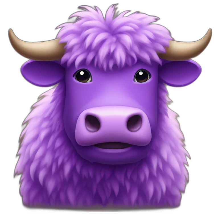 fluffy purple ox emoji