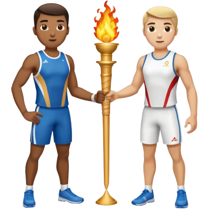 Olympic torch being passed in a relay emoji