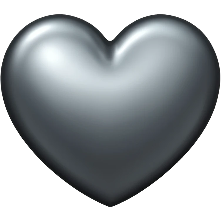 black metallic heart emoji