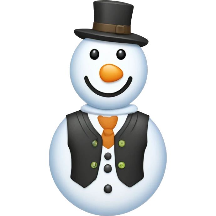 snowman with vest, light bulb buttons emoji