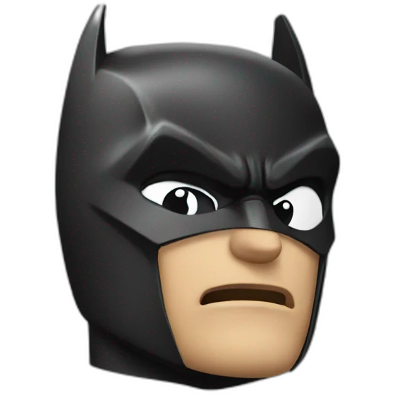 Batman thinking with hand on chin emoji