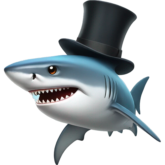 Shark with tophat emoji