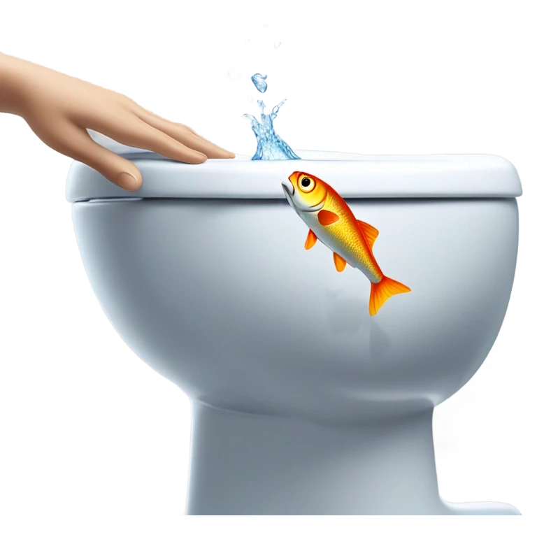 Dropping fish into toilet emoji