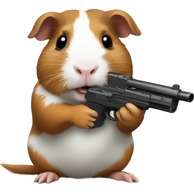 guinea pig holding toy gun emoji