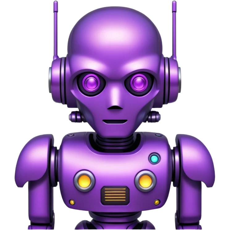 glitter purple cyberpunk robot emoji