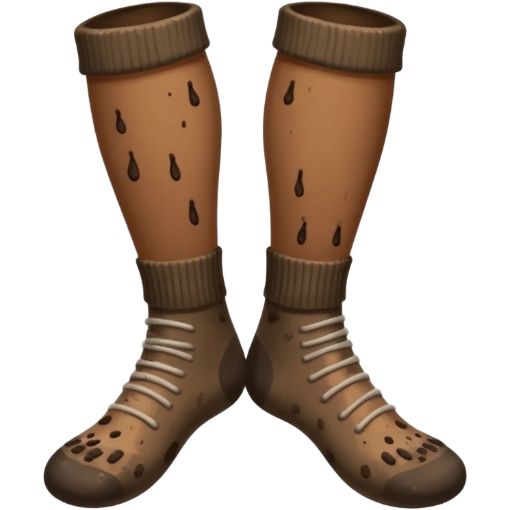 muddy socks with feet emoji