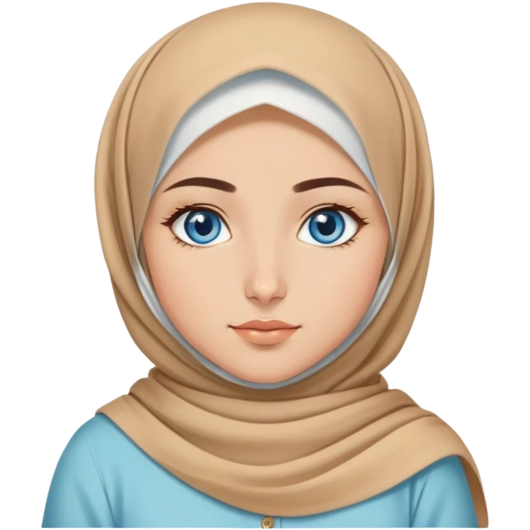 Turkish beautiful finish Konya girl blue eyes with honeycomb pastel hijab islamic dress and had on her hand honey emoji