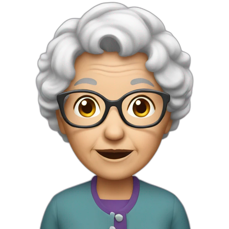 Granny with love emoji