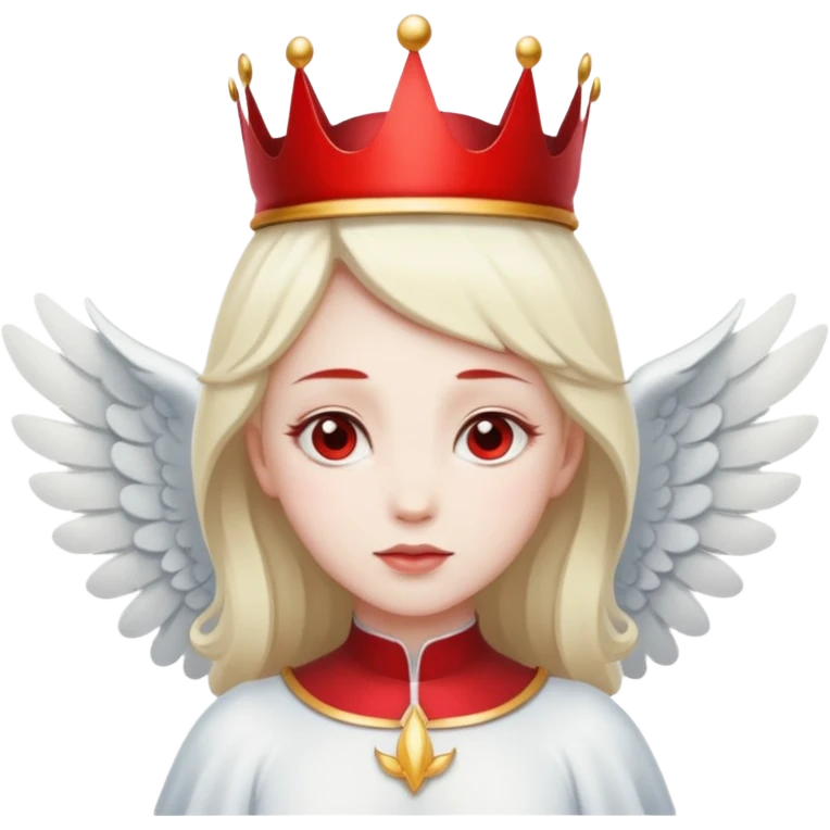 an angel with a red crown on her head, 4 wings emoji